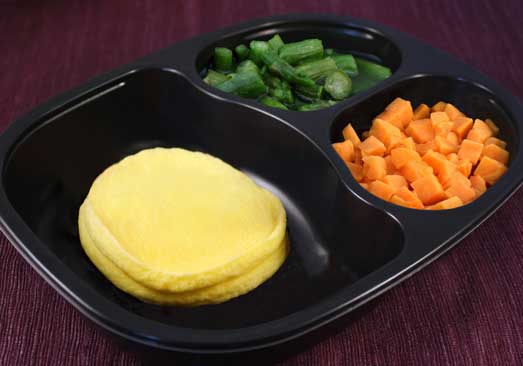Fried Egg Patties, Sweet Potatoes & Asparagus - Individual Meal