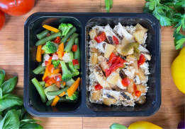 Chicken with Sweet & Sour Sauce, Rice and Blended Vegetables - Individual Meal