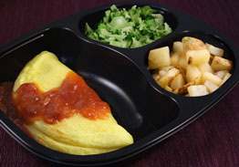 Cheese Omelet & Salsa, Broccoli & Hash Browns