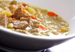 Beef Barley Stew, Brown Rice & Minted Carrots