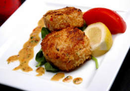 Crab Cake, Brown Rice & Mixed Vegetables