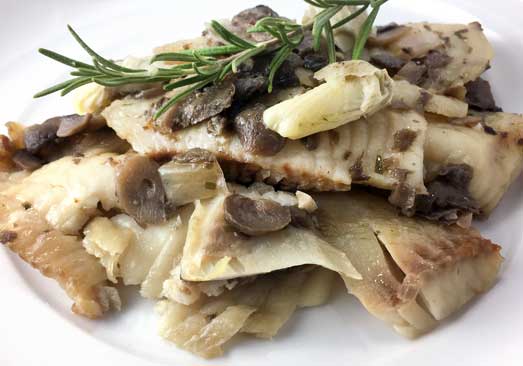 Tilapia with Mushroom & Artichoke Hearts