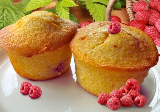 Cornbread Raspberry Muffins- 2 servings