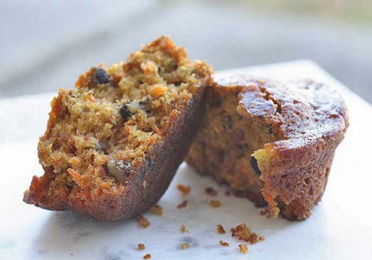 Carrot-Zucchini-Walnut Muffins