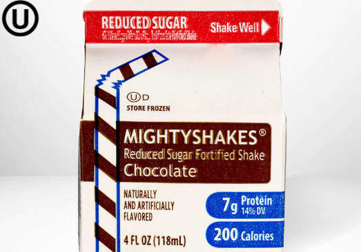 Mighty Shakes Chocolate -4 oz (Reduced Sugar), 3 Shakes