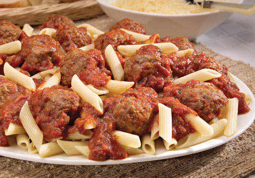 Penne with Meatballs & Tomato Sauce
