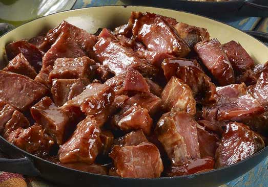 Pork Burnt Ends in BBQ Sauce