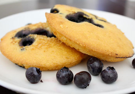Corn Bread Blueberry Toaster Cakes - 2 servings