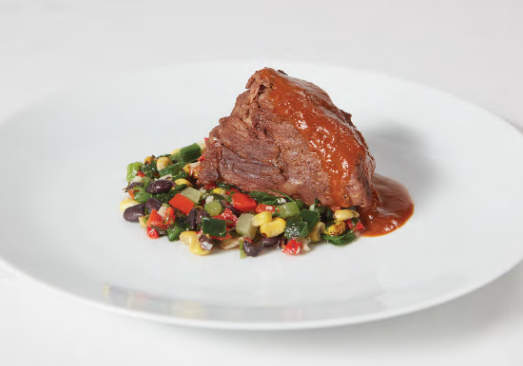 Beef Short Ribs, Chayote Black Bean Succotash and Oaxacan Inspired Mole - Individual Meal