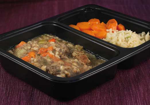 Beef Barley Stew, Brown Rice & Minted Carrots - Individual Meal