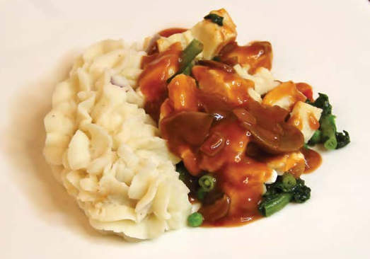 Chicken Breast with Mushroom Marsala Sauce, Vegetables and Mashed Red Potatoes - Individual Meal