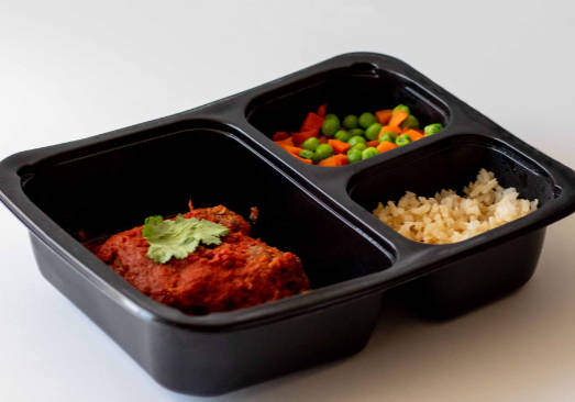 Meatloaf & Tomato Sauce, Brown Rice with Peas & Carrots - Individual Meal