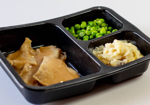 Roast Turkey with Gravy & Mashed Potatoes with Peas - Individual Meal