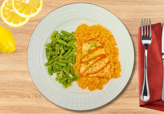 Salmon Lemon Dill with Red Rice