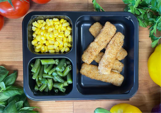 Fish Sticks, Green Beans and Corn - Individual Meal