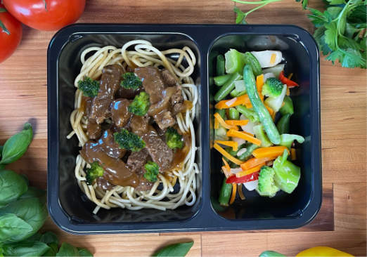 Beef and Broccoli over Noodles & Vegetable Blend - Individual Meal
