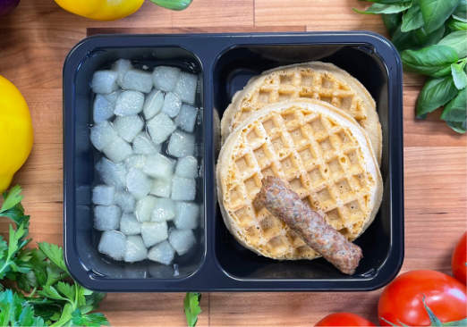 Waffle with Chicken Sausage and Pears - Individual Meal