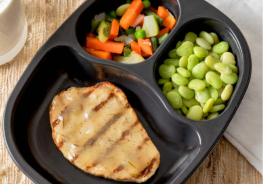 Chicken Patty with Rosemary Gravy with Lima Beans and Spring Vegetables - Individual Meal