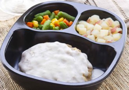 Creamy Country Fried Steak with Red Skin Potatoes & Mixed Vegetables - Individual Meal