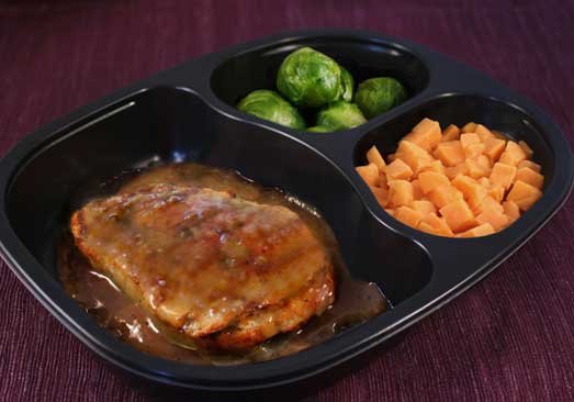 Honey Mustard Chicken Patty with Sweet Potatoes & Brussels Sprouts - Individual Meal
