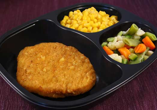 Breaded Chicken Patty, Spring Vegetables & Corn - Individual Meal