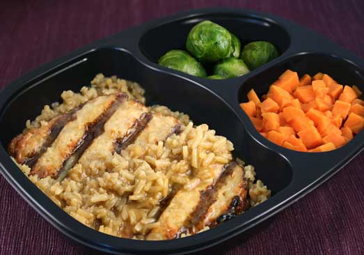 Chicken & Teriyaki Rice with Sweet Potatoes & Brussels Sprouts - Individual Meal