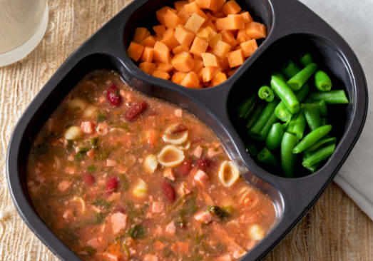 Sausage & Bean Soup with Sweet Potatoes and Green Beans - Individual Meal