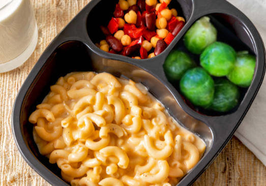 Macaroni & Cheese with Stewed Tomatoes & Bean Blend - Individual Meal