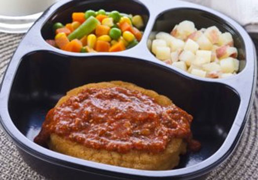 Breaded Parmesan Chicken Patty with Red Skin Potatoes & Mixed Vegetables - Individual Meal