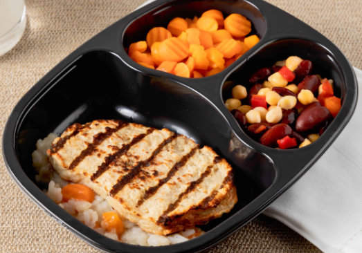 Chicken Patty over Rice & Gravy with Bean Blend & Carrots - Individual Meal