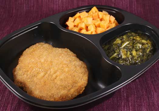Breaded Veal Patty with Mixed Greens & Sweet Potatoes - Individual Meal