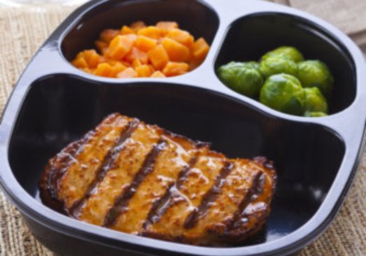 Honey Mustard Chicken Patty with Sweet Potatoes & Brussels Sprouts - Individual Meal