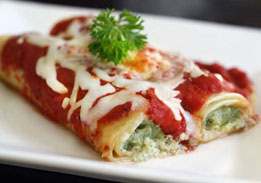 Cheese and Spinach Manicotti