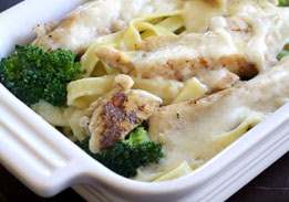 Chicken Fettucine Alfredo & Broccoli