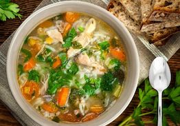 Vegetable Rice Chicken Soup