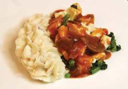 Chicken Breast with Mushroom Marsala Sauce, Vegetables and Mashed Red Potatoes