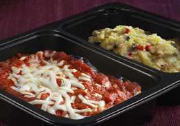 Eggplant Parmigiana and Polenta with Spinach & Roasted Peppers