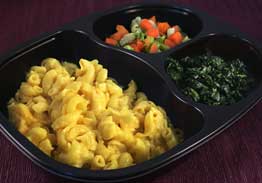 Mac & Cheese with Spinach, and California Blend Vegetables - Individual Meal