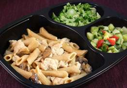Diced Chicken with Marsala Sauce with Penne, Broccoli, Zucchini & Red Bell Peppers - Individual Meal