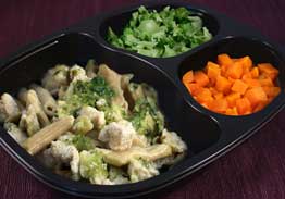 Diced Chicken with Rotini Pasta In Pesto Sauce, Broccoli & Carrots - Individual Meal
