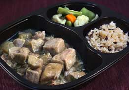 Roast Pork with Ginger Glaze, Rice Pilaf with Mushrooms & Vegetables - Individual Meal