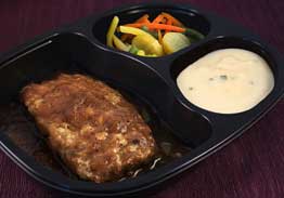 Homestyle Meatloaf Slices with Onion Brown Gravy, Mashed Potatoes & Vegetables - Individual Meal
