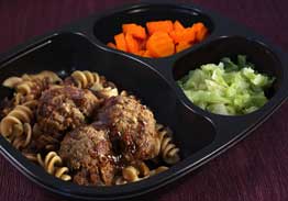 Beef Swedish Meatballs with Whole Grain Rotini, Carrots & Cabbage- Individual Meal