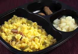 Vegetable Scramble & Turkey Links, Mushrooms, Onions, Bell Peppers & Pears - Individual Meal