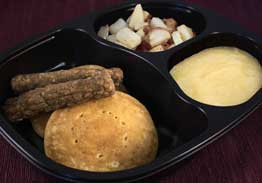 Pancakes with Apples & Turkey Sausage, Roasted Red Potatoes & Spiced Apples - Individual Meal
