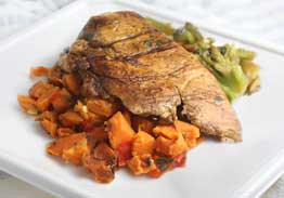 Grilled Chicken Breast with Hickory Barbeque Sauce, Sweet Potato Hash & Broccoli - Individual Meal