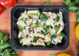 Chicken with Pesto Cream Sauce over Penne Pasta & Petite Broccoli- Individual Meal