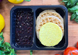 Waffles with Egg Patty and Blueberries - Individual Meal
