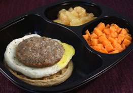 Egg, Waffle, & Sausage with Sweet Potatoes & Cinnamon Apples - Individual Meal