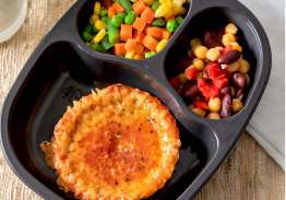 Cheese Pizza with Bean Blend & Mixed Vegetables - Individual Meal